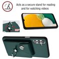 thumbnail image 6 of Wallet Case Compatible for Samsung Galaxy A13 5G with Card Holder, Rotation Finger Ring Kickstand Card Slots Case, Classic PU Leather Shockproof Magnetic Button Cover for Galaxy A13 5G, Green, 6 of 6