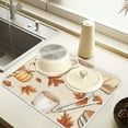thumbnail image 2 of Yayeee Dish Drying Mat for Kitchen Counter 18" x 24" Microfiber Super Absorbent Coffee Decorative Pad, Fall Mug Pattern, 2 of 9