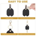 thumbnail image 5 of Uxcell Leather Key Sleeve 4Pcs Broken Car Key Loop Replacement Clasp for Women Black, 5 of 5