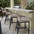 thumbnail image 4 of PURPLE LEAF Counter Height Outdoor Bar Stools Set of 2， Rattan Woven Aluminum Boho Style with Back and Cushion, All-Weather, for Garden, Kitchen Island, Patio, 4 of 13