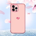 thumbnail image 4 of Compatible with iPhone 13 Pro Case for Women Girls, Luxury Rose Gold Electroplate Plating Edge Love Heart Side Back Case with Full Camera Len TPU Cover Girly Slim Sleek Cute Case Pink, 4 of 9