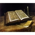 thumbnail image 2 of Van Gogh, Vincent 14x12 White Modern Wood Framed Museum Art Print Titled - The Bible: Still Life, 2 of 4