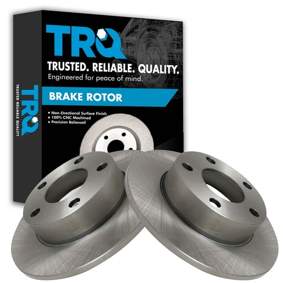 TRQ Rear Brake Rotors Set Solid Fits Select 1996-2002 Audi A4 Quattro 2002 S4 2000-2005 Volkswagen Passat