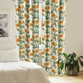 thumbnail image 2 of Ambesonne Floral Curtains, Flowers Colorful Lines Plot, Pair of 28"x84", Orange and Pale Petrol Blue, 2 of 5