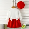 thumbnail image 4 of Caqnni Baby Toddler Girls Little Girls T-Shirt and Pants 2pcs Long Sleeve Cotton Outfit Baby Girl Fall Winter Clothes Fall Winter Outfit，12-18 Months，Red, 4 of 9