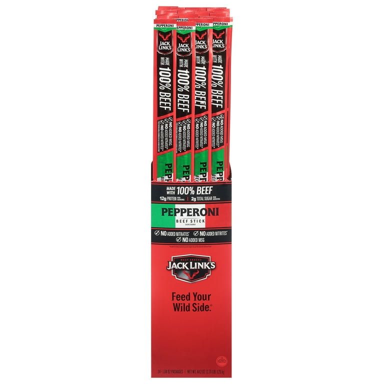 Jack Link's, Pepperoni Beef Sticks, 24 pack, 1.8 oz packages