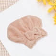 thumbnail image 5 of Unique Bargains 1 Pc Comfortable Bow Hair Towel for Bathroom Hotel Coral Fleece Light Brown, 5 of 5