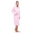 thumbnail image 4 of Women’s Waffle Weave Robe Ladies Hooded Bathrobe 100% Terry Cotton Spa Robes Pink M, 4 of 8