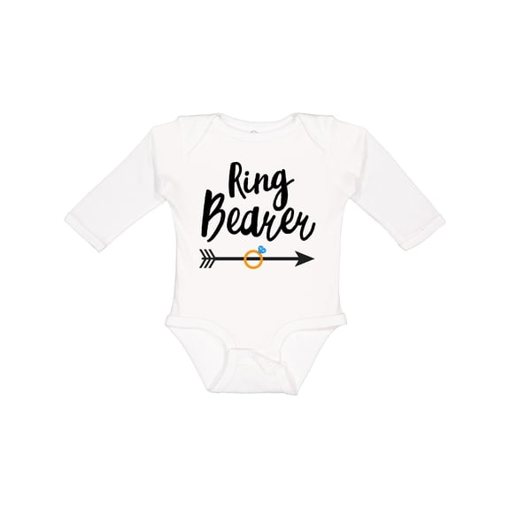 Inktastic Ringbearer with Arrow Boys Long Sleeve Baby Bodysuit