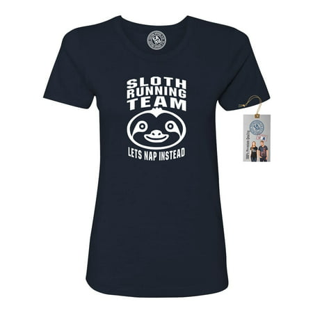 Sloth Running Team Funny Shirt Womens Short Sleeve