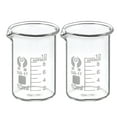thumbnail image 1 of Unique Bargains 10ml Low Form Glass Beaker, 2 Pack 3.3 Borosilicate Glass Graduated Printed Scale Measuring Cups with Spout for Kitchen Lab Liquids, 1 of 5