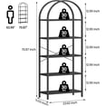 thumbnail image 2 of Gigicloud Libreros Abierta de 5 Niveles con Arcosm Estantería Independiente de 180 cm con Estructura De Metal Organizador Alto para Dormitorio Sala de Estar Oficina y Hogar Negro, 2 of 6