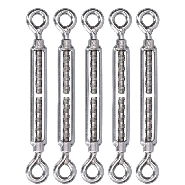 5Pcs Turnbuckle Eye and Eye Wire Rope Tension 304 Stainless Steel Shade Sail HardwareM10