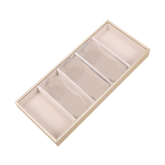 Inteprter Caja de gafas de 5 rejillas, escaparate de colección de gafas con estilo, muy adecuado para relojes personales en casa Almacenamiento y organización del hogar Beige