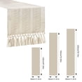 thumbnail image 6 of OIUR Boho Knitted Table Runner Handmade Rustic Table Runner with Tassels Cotton Linen Farmhouse Table Runner for Dining Table Sideboard Dresser Decor, 6 of 7
