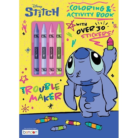 Disney Stitch 48-Page Coloring and Activity Book with 4 Crayons (Paperback)