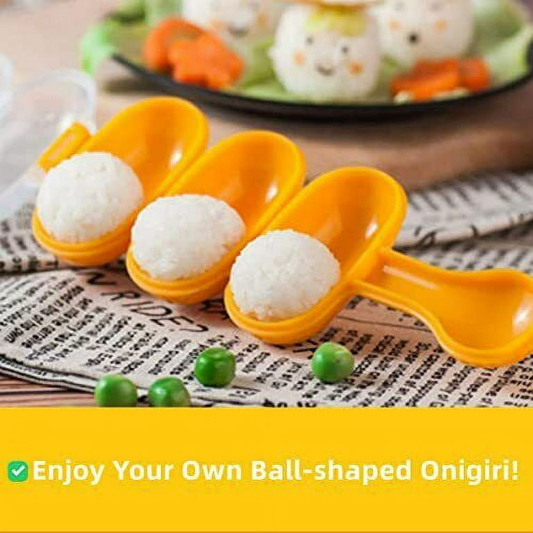 Ajerg Spam Musubi Mold, Sushi Onigiri Mold Set,Kitchen Sesame Paste Maker,  Non-stick Masubi Molds Kit,Butter Cheese Spam Slicer (Onigiri Mold 8PCS)