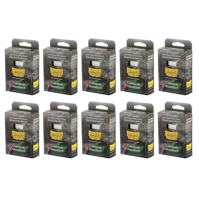 10 Packs Dragon Shield Board Game Sleeves 100 ct Common Standard Size Card Sleeves Display Case