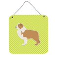 thumbnail image 1 of Red Border Collie Checkerboard Green Wall or Door Hanging Prints, 1 of 1