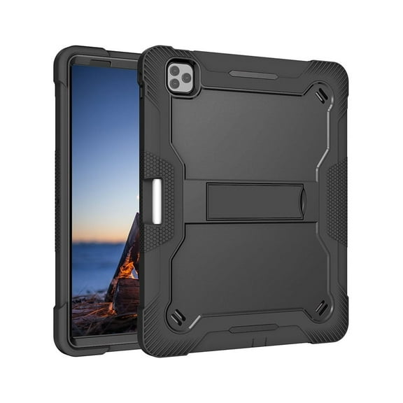 iPad Pro 12.9 Case, 2018/2020 Case, Kickstand, Solid Impact Protective Multiple Layers New (DFKP) for iPad Pro 12.9 Case Black