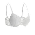 thumbnail image 5 of Deyllo Women's Lace Push Up Padded Plunge Add Cups Underwire Lift Up Bra, White 36C, 5 of 8