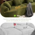 thumbnail image 4 of Oversized Sectional Sofa for Living Room, 110’’ Modern Luxury Plush Chenille 4-Seater Extra Deep & Wide Seat Curved Cloud Couch with 4 Throw Pillows, No Assembly Needed, Sage Green, 4 of 9