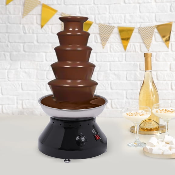 5-Tier 7lb Stainless Steel Chocolate Fountain 230W, Adjustable Temp 86-230°F