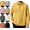 Black, variant on Casual Men Shirt Fall Button up Collared Long Sleeve Plain Loose Work Shirt Black M