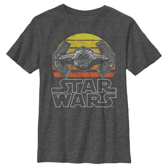 Boy's Star Wars TIE Fighter Retro Graphic Tee Charcoal Heather Small