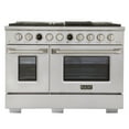 thumbnail image 2 of 48 in. 6.7 cu. ft. 8 Burners Dual Fuel Range for Natural Gas in Stainless Steel., 2 of 15