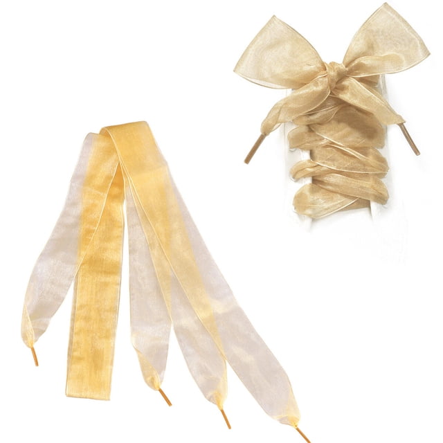 1 Paire Lacets Élargis Transparents 4CM pour Fête Danse Randonnée Hip hop Accessoires (Doré)