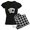 With Checker Pant, variant on - Ace Spades Flush Pajamas - Women's Dark Pajamas