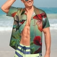 thumbnail image 4 of Picia Hummingbird Floral Paradise Gentle Cotton Regular Fit Short Sleeve Casual Hawaiian Shirt for Men-Medium, 4 of 8