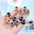 thumbnail image 6 of 6Pairs 0Gauges Ear Tunnel Expander Earrings Stainless Steel With Ziecon 0G Ear Plugs Earrings 2G Ear Stretcher Piercings Jewelry  Double Flared Screw Fit Ear Gauges Set, 6 of 6