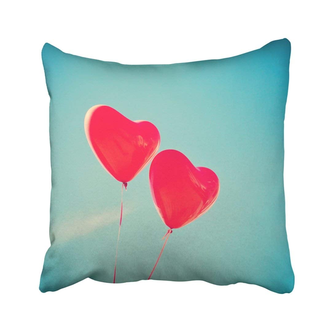 Bpbop Red Heart Retro Love Balloons On Blue Sky Colorful Valentine Day Air Artist Beach Birthday Pillowcase Cover 16x16 Inch Walmart Com