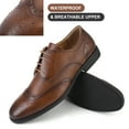 thumbnail image 2 of Oyang Men's Dress Shoes, Oxford Shoes, Leather Stylish Lace-up Wingtip Brogues, Business Casual Formal Derby Shoes, 2 of 9