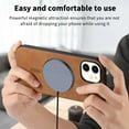 thumbnail image 3 of Case for iPhone 12 Magnetic Compatible with MagSafe, Slim Luxury Skin-Feel PU Leather Non-Slip Grip Shockproof Bumper Cover Magnetic Support Car Mount Phone Case for iPhone 12, Brown, 3 of 9