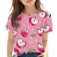 thumbnail image 1 of Zpanxa T-Shirts d'Été pour Filles Imprimé Manches Courtes T-Shirt Col Rond Tee avec Polyester Spandex 4 Ans, 1 of 7