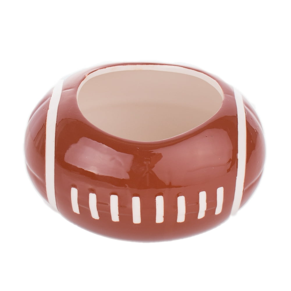 Football Ceramic Planter Decor or Party Dip 3.75" Serving Bowl, Brown