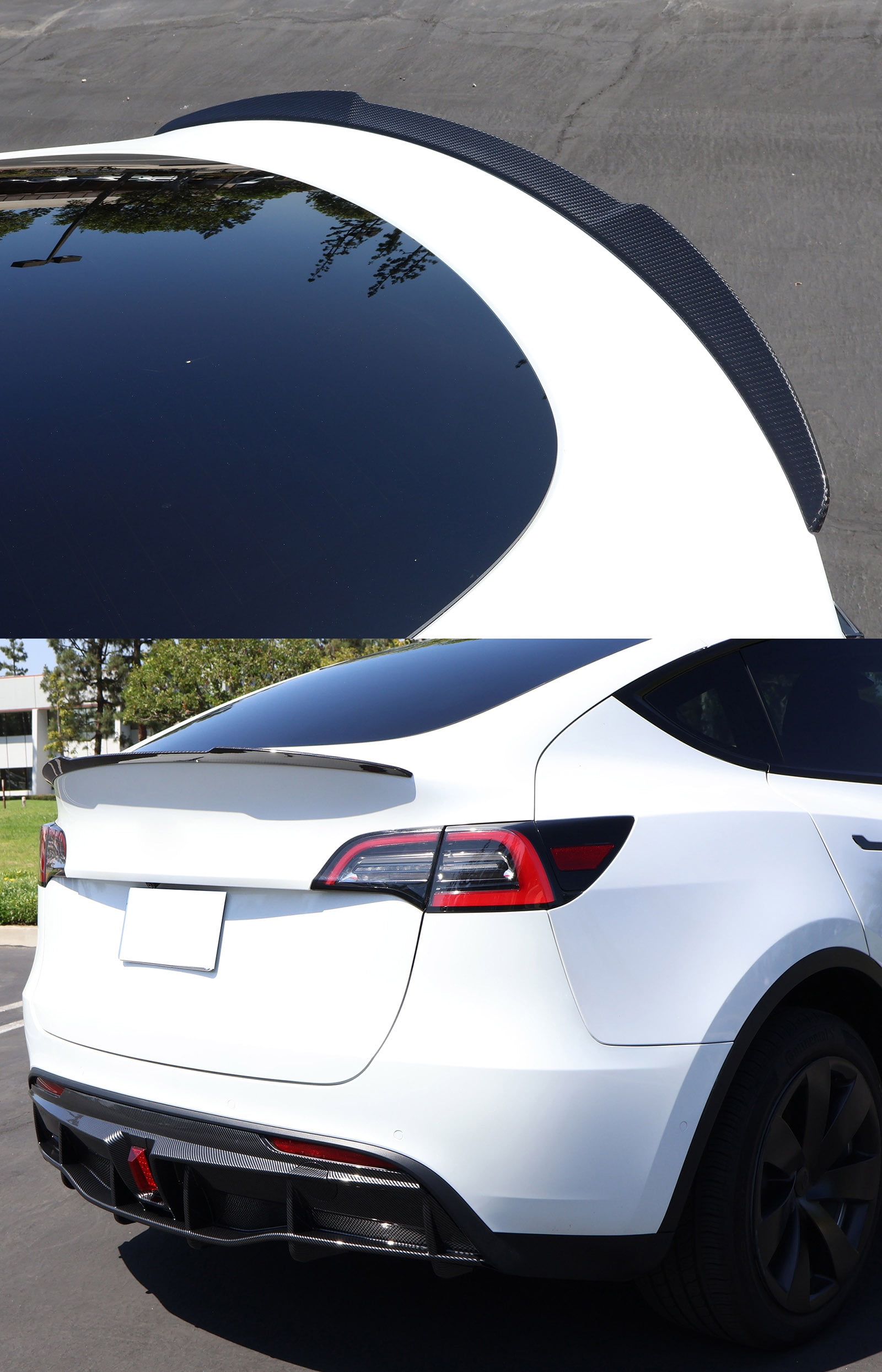 Ikon Motorsports Rear Trunk Spoiler for 2020-2025 Tesla Model Y IKON Style Dry Carbon Fiber Tail Wing