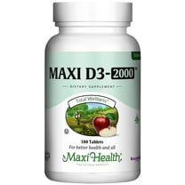 Maxi Health Vitamin & Supplement – Vitamin D3 2000 IU Tablets – Bone & Immune Support – 180 Count – Kosher