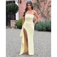 thumbnail image 5 of Vestido de fiesta GDJDIFK sin tirantes, chifón, sirena, color burdeos, 5 of 5
