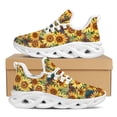 thumbnail image 1 of Zapatos vulcanizados Doginthehole con bonito estampado de girasol amarillo para mujer, zapatillas ligeras y cómodas, planos con cordones para mujer, 1 of 6