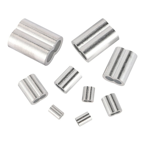 FRCOLOR  320 Pcs Aluminum Crimping Sleeve Steel Wire Rope Cable Clip