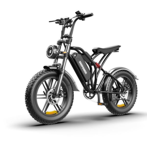 Deepower S20 Electric Bike for Adults, 750W Motor, Up to 28MPH, 48V 25AH Removable Battery, 20'' Fat Tire Ebike, Long Range All-Terrain Electric Dirt Bike