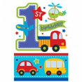 thumbnail image 1 of Amscan All Aboard 1st Birthday Boy Die-Cut Postcard Party Invites, 1 of 1