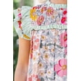 thumbnail image 6 of Chic Short Sleeve Floral Blouse - Playful Ruffle Details for a Modern Look | [ZhiHiMeRi] | (US 8-10)M, 6 of 12