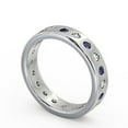 thumbnail image 2 of 0.80 Ct Round Shape Genuine Diamond Blue Sapphire Wonderful Eternity Band for Wedding 14K White Gold Size 9, 2 of 7