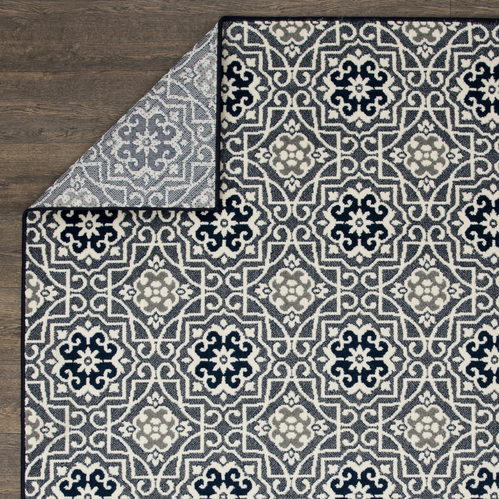 Loomaknoti Terrace Tropic Kidore 4' x 6' Geometric Indoor/Outdoor Area Rug , Blue/White