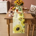 thumbnail image 2 of Sunflowers Table Runner - 90 Inch Long Spring Botanical Watercolor Blossom Flowers Cotton and Linen Blended Dress Scarves Farmhouse Table Runner for Kitchen Dining, Coffee Table, 13" x 90", 2 of 8